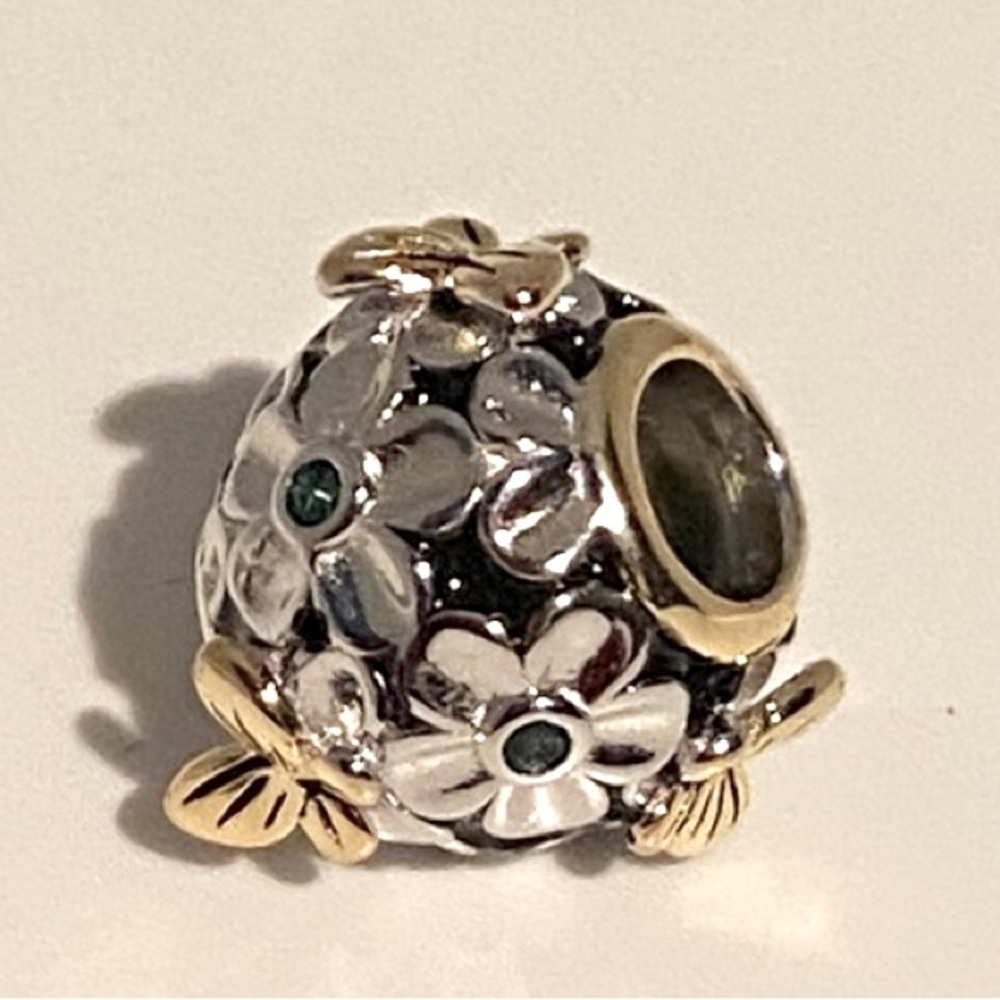 Gnoce Silver Green Sapphire Flowers 925 Starling Silver Butterfly Love New